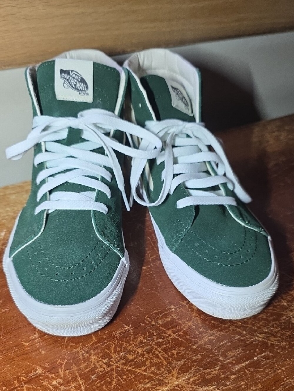 Vans Sk8-Hi Shoe | Green & White | Size 8.5 W/7.0 M | Like New 👟🔥High Tops - Picture 8 of 15
